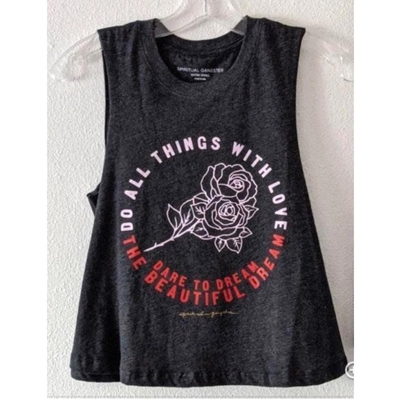 Spiritual Gangster Graphic Crop Sleeveless Tank - Picture 2 of 7